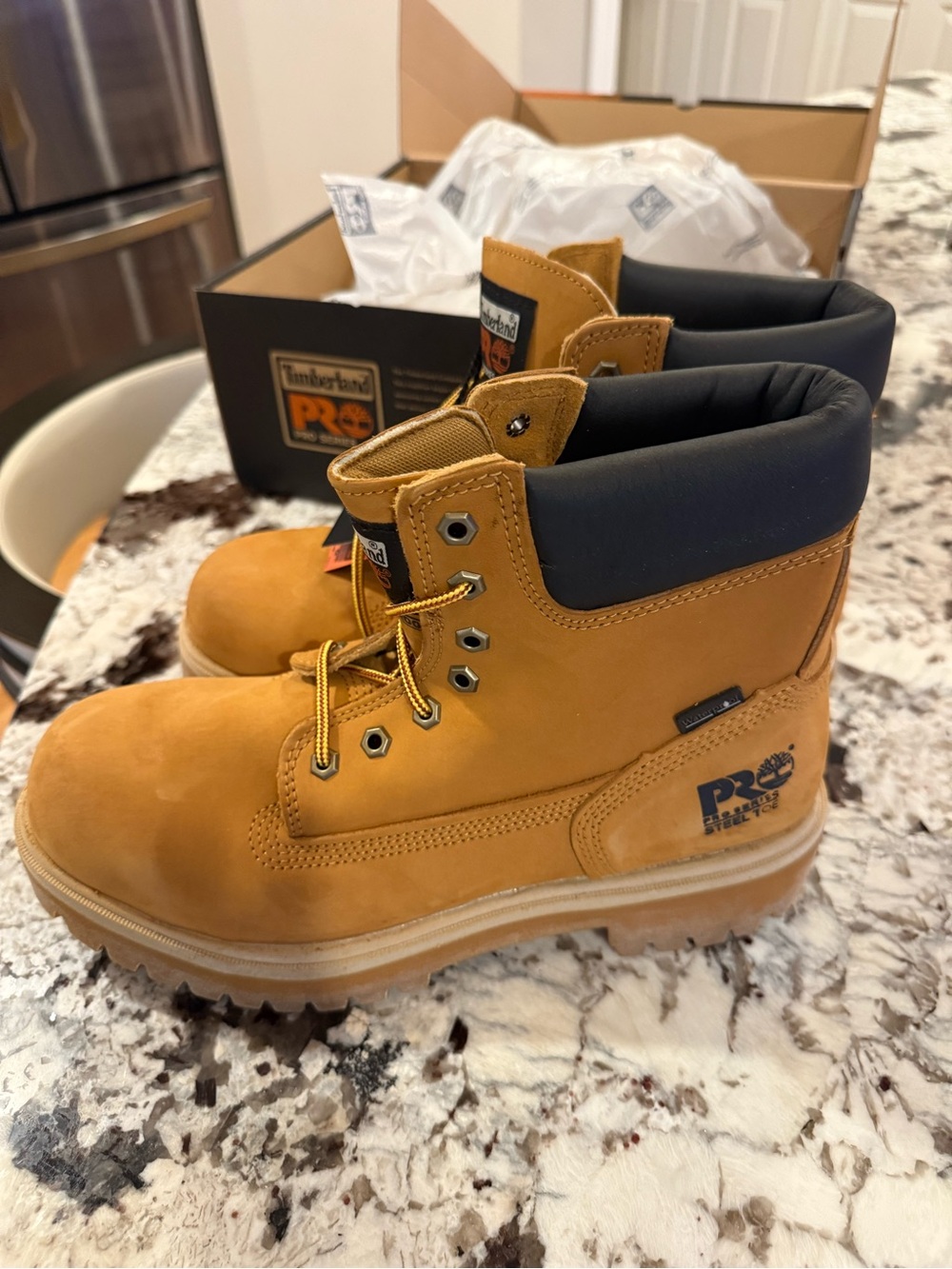 Timberland PRO 6” Waterproof Steel Toe Work Boots Wheat Men’s 10.5 M